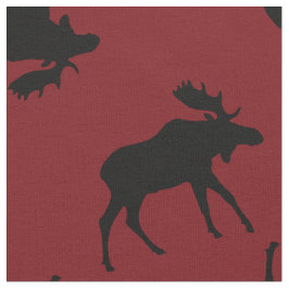 Tela Siluetas negras de los alces en rojo