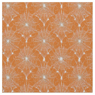 Tela Silver Spiderweb Lace On Naranja