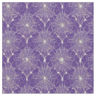 Tela Silver Spiderweb Lace sobre el morado