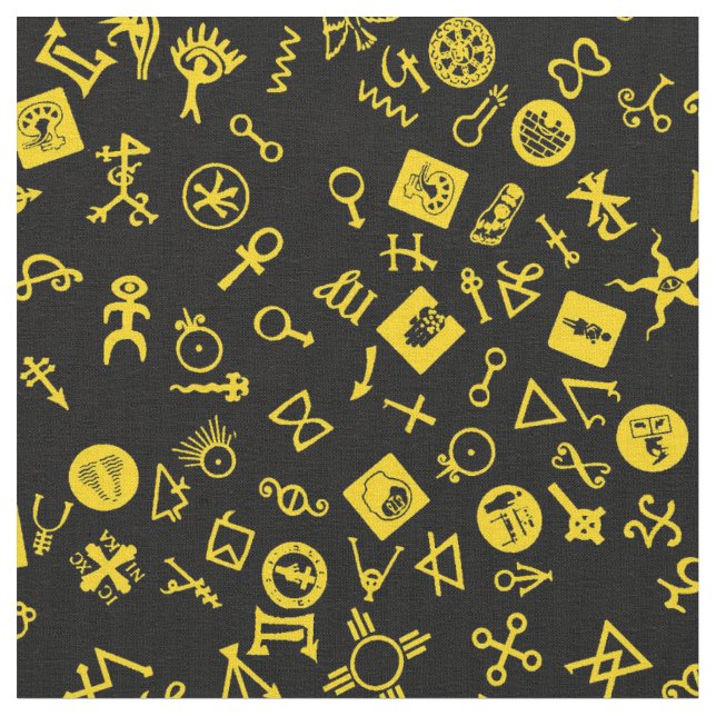 Tela Símbolo amarillo en negro (De cerca)