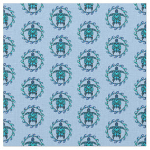 Tela Símbolo azul negro maorí de sol tribal tortugas