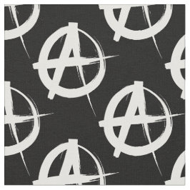 Tela símbolo de anarquía en blanco y negro