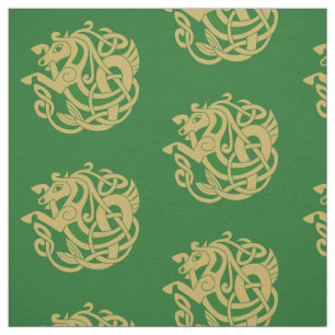 Tela Símbolo de caballo celta dorado