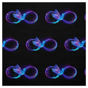 Tela Símbolo de infinito neón con colibrí brillante