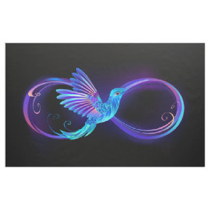 Tela Símbolo de infinito neón con colibrí brillante