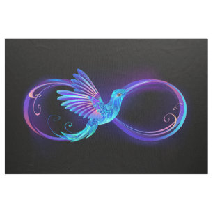 Tela Símbolo de infinito neón con colibrí brillante