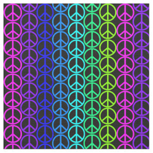 Tela Símbolo de paz hippie pacífico. Tejido de época