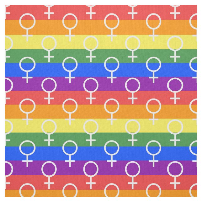 Tela Símbolo femenino patrón arco iris (Retal)