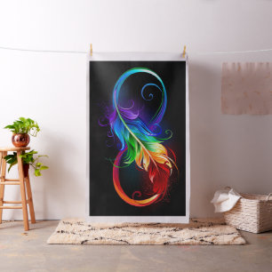 Tela Símbolo infinito con pluma arco iris