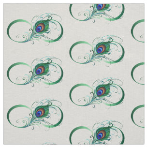 Tela Símbolo infinito con pluma de pavo real