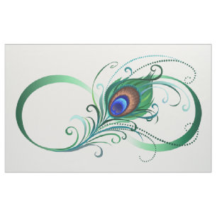 Tela Símbolo infinito con pluma de pavo real