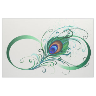Tela Símbolo infinito con pluma de pavo real