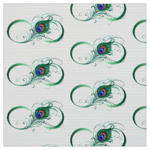 Tela Símbolo infinito con pluma de pavo real