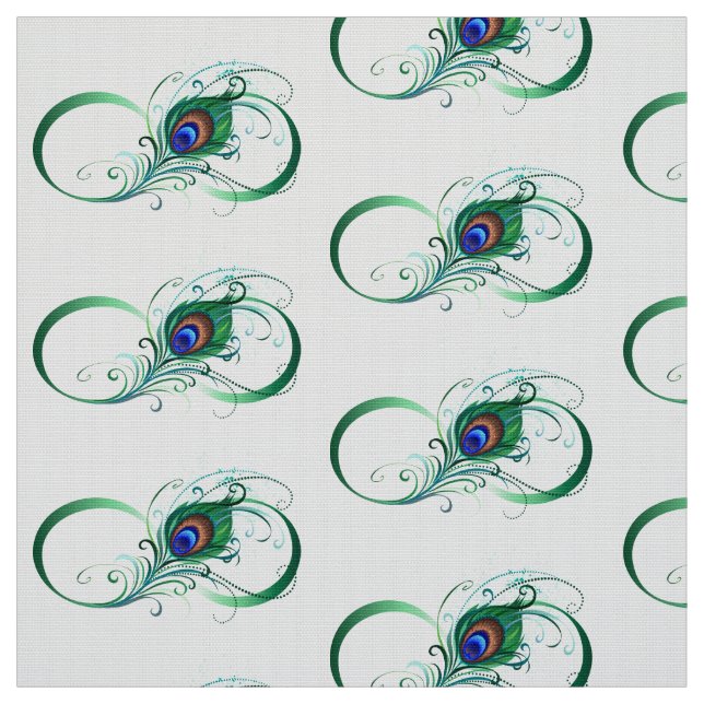 Tela Símbolo infinito con pluma de pavo real (Retal)