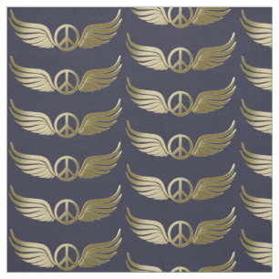 Tela símbolo metalizado de paz con alas