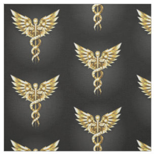 Tela Símbolo poligonal de oro Caduceus