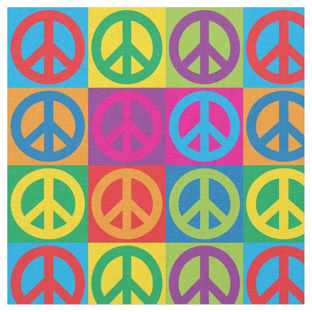 Tela Símbolos de paz del arte pop (De cerca)
