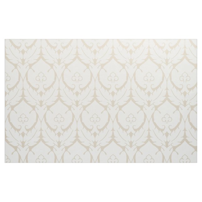 Tela Simple Damasco renacentista, blanco en marfil ("Cuarto gordo" (fat quarter))