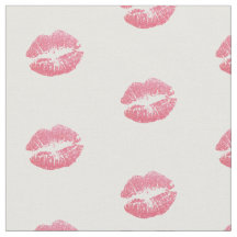 Tela simple de impresión de labios rosados rojos p