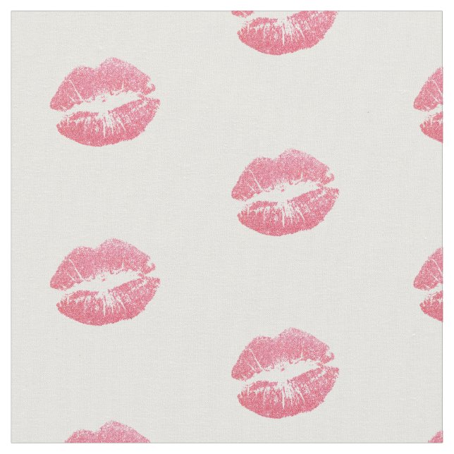 Tela simple de impresión de labios rosados rojos p (De cerca)