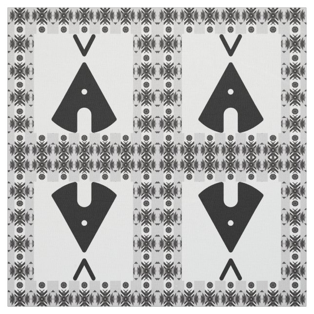 Tela Simple nativo americano tipi negro (Retal)