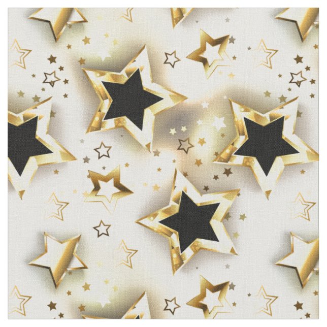 Tela Sin inconvenientes de luz con estrellas de oro (De cerca)