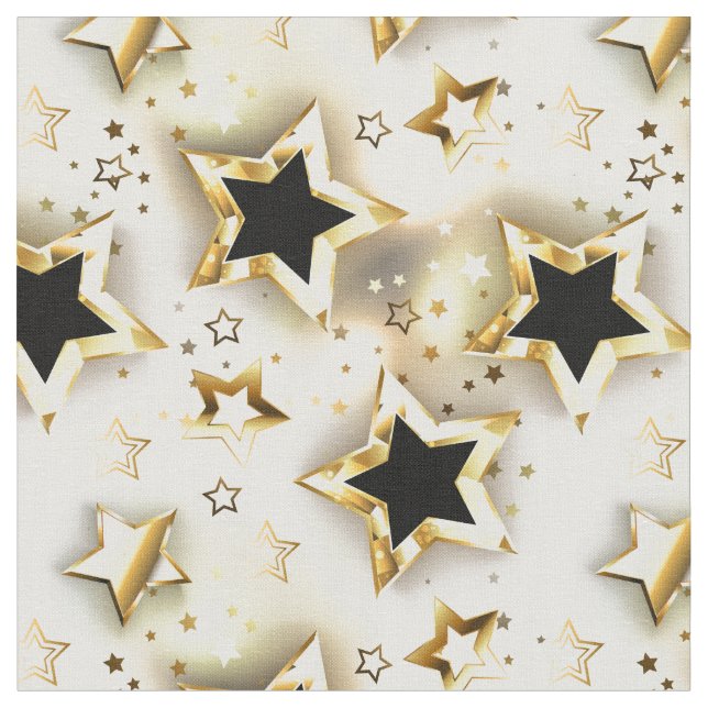 Tela Sin inconvenientes de luz con estrellas de oro (De cerca)