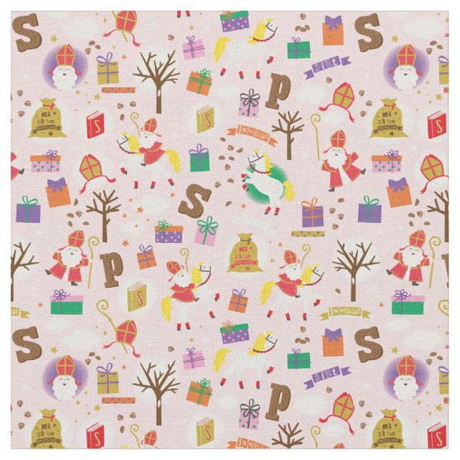 Tela Sinterklaas con caballo blanco (De cerca)