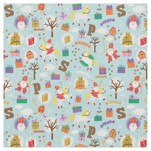 Tela Sinterklaas con caballo blanco (De cerca)