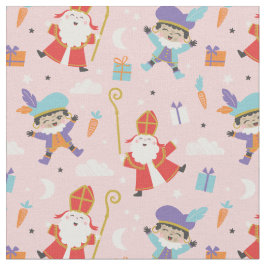 Tela Sinterklaas y patrón de tubo en rosa
