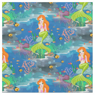 Tela sirena de pelirroja