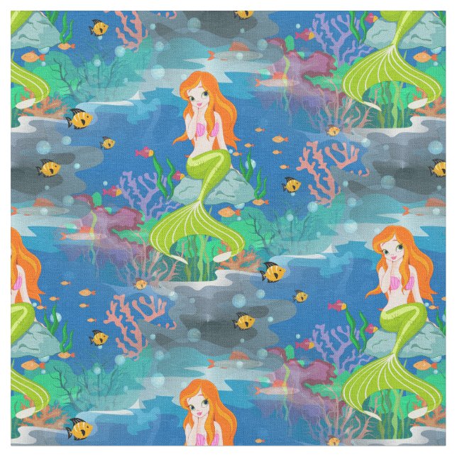 Tela sirena de pelirroja (De cerca)