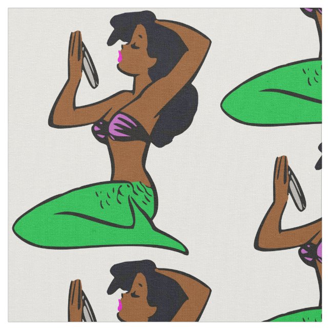 Tela sirena vintage africana (De cerca)