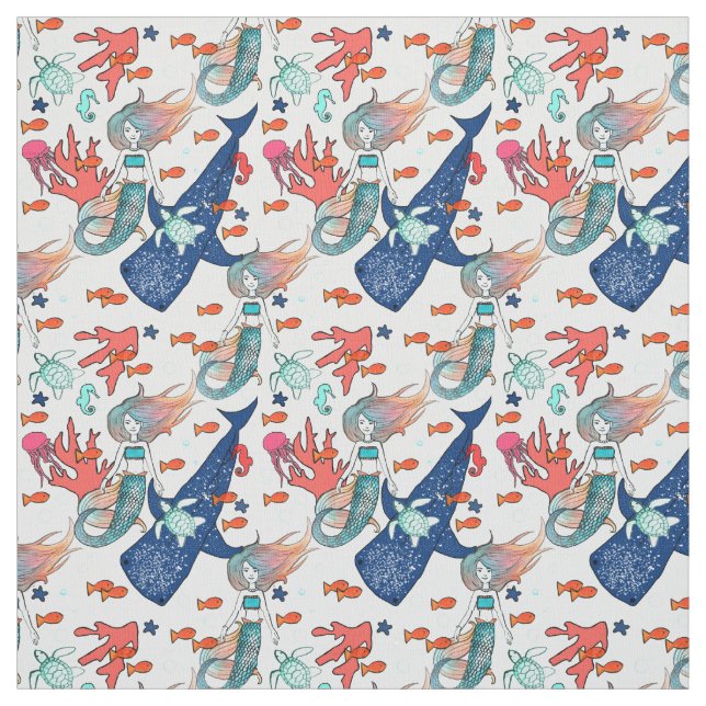 Tela Sirena y Ballena-tiburón (Retal)