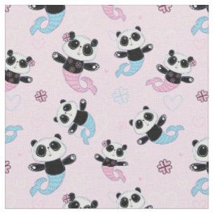 Tela Sirenas De Oso De Panda Rosa