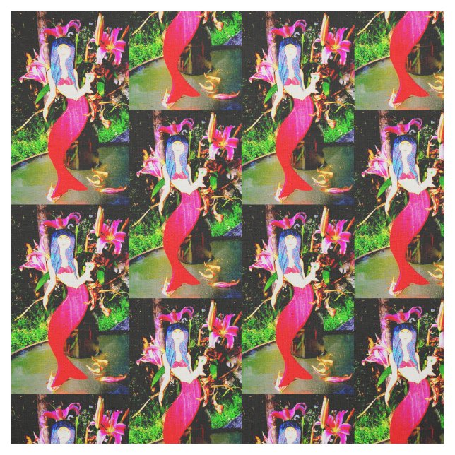 Tela sirenas rojas de fiesta (Retal)