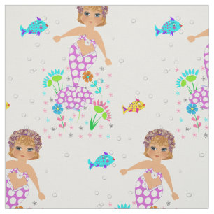 Tela Sirenas Y Peces Bajo El Mar Cute Whimsy