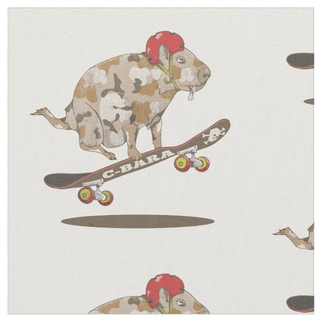 Tela Skateboarding de Camo Capybara (De cerca)