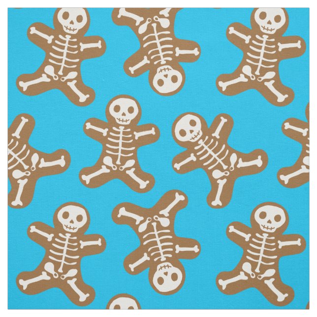 Tela Skeleton Gingerbread Man Pattern (Retal)