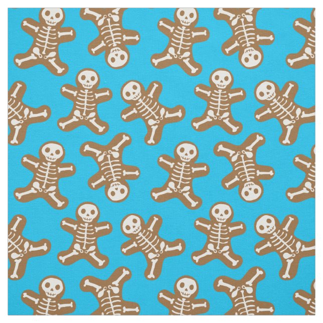 Tela Skeleton Gingerbread Man Pattern (Retal)