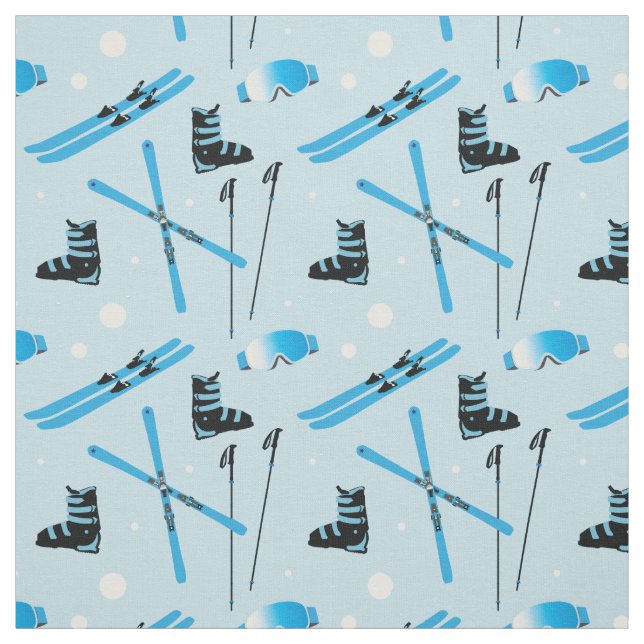 Tela Skiing Equipment Skis Boots and Poles Pattern (Retal)