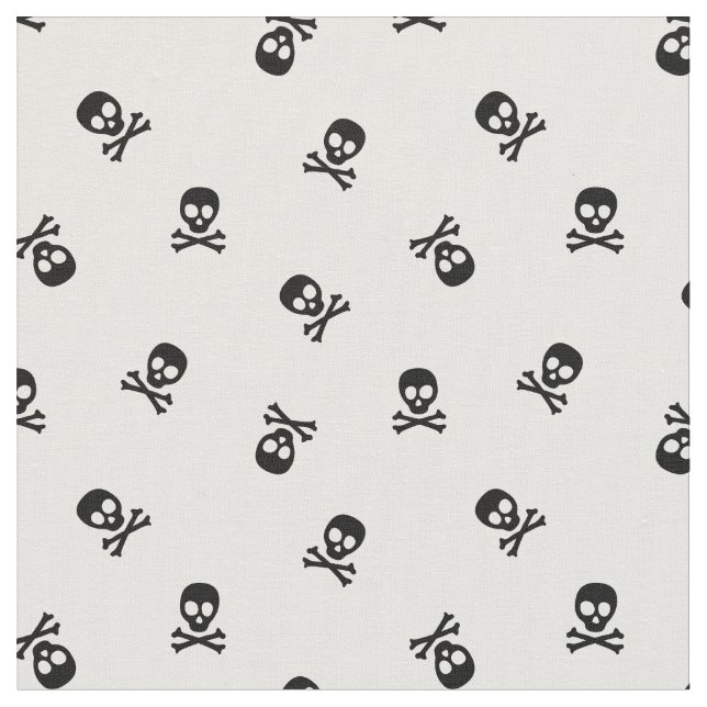 Tela Skull y Crossbone Black and White (De cerca)