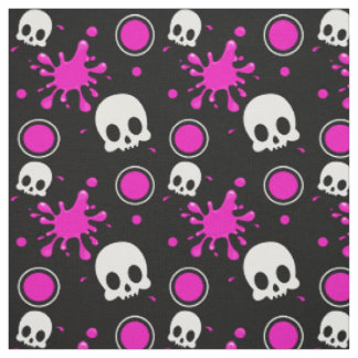 Tela Skully (rosas fuertes)