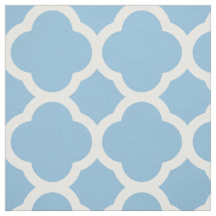 Tela Sky Blue Modern Quatrefoil a gran escala