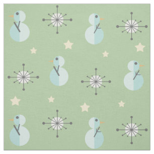 Tela Snowmen navideño vintage