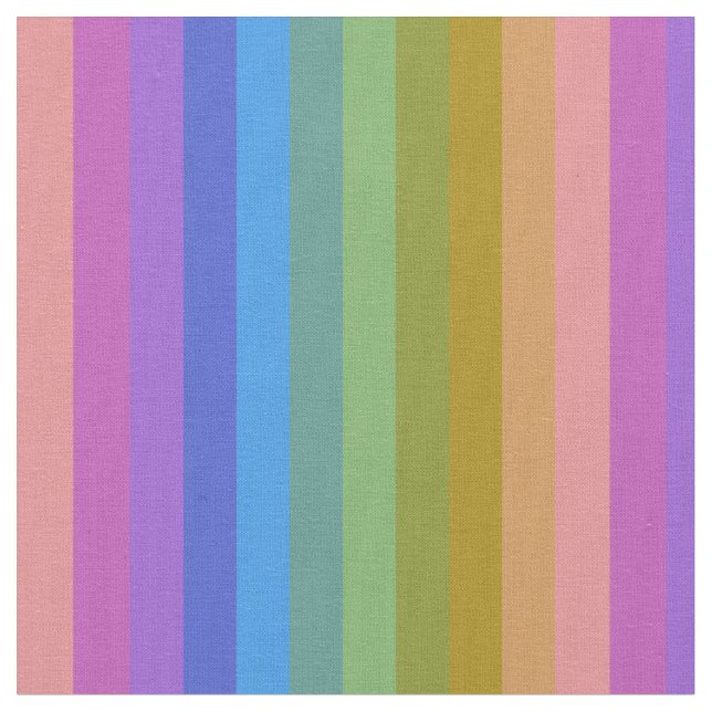 Tela Soft Pastel Rainbow Vertical Stripes (De cerca)