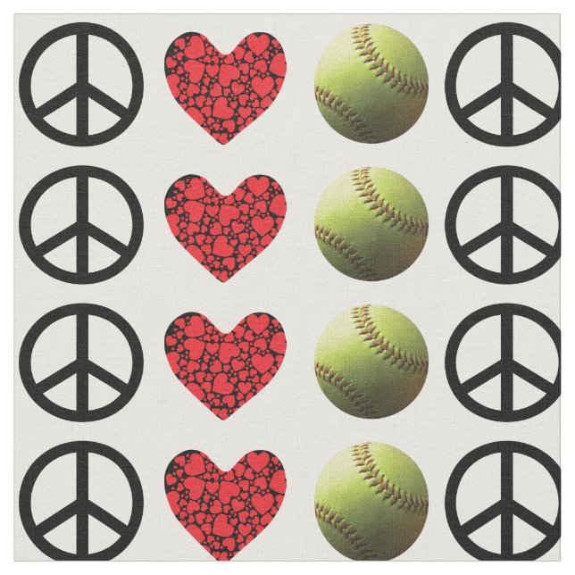 Tela Softball Fastpitch del amor de la paz (De cerca)