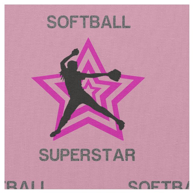 Tela Softball Superstar Fabric (De cerca)