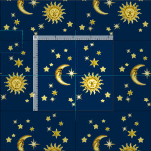 Tela Sol, luna y estrellas