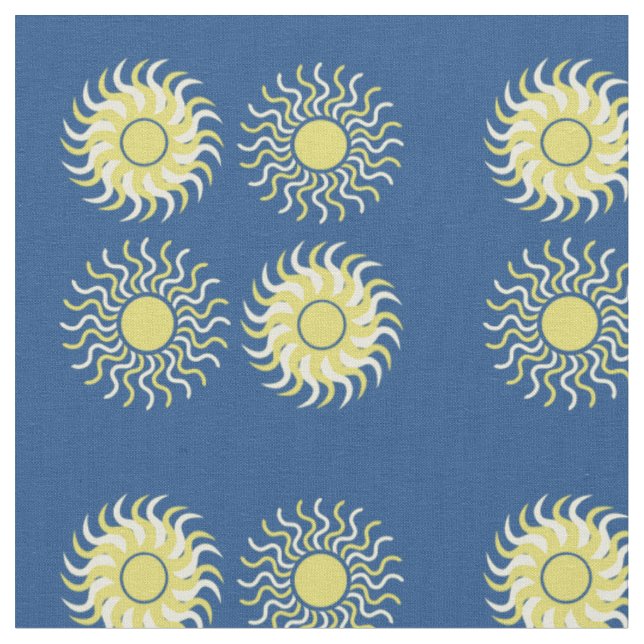 Tela soleada del diseño de los soles (De cerca)